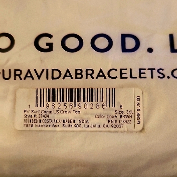 🎉HPx3🎉 Pura Vida Surf Camp Long Sleeve Crew Tee - Picture 6 of 6
